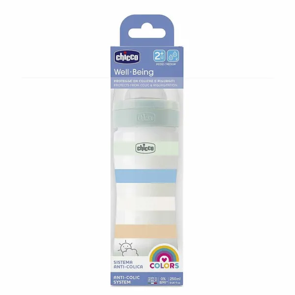 Biberon|Chicco Biberon Benessere 250Ml Flusso Medio In Plastica Verde