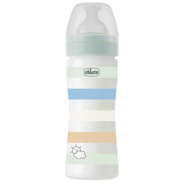 Biberon|Chicco Biberon Benessere 250Ml Flusso Medio In Plastica Verde