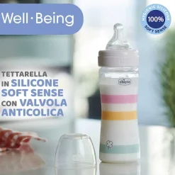 Biberon|Chicco Biberon Benessere 250Ml Flusso Medio In Plastica Bianco