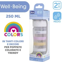 Biberon|Chicco Biberon Benessere 250Ml Flusso Medio In Plastica Bianco
