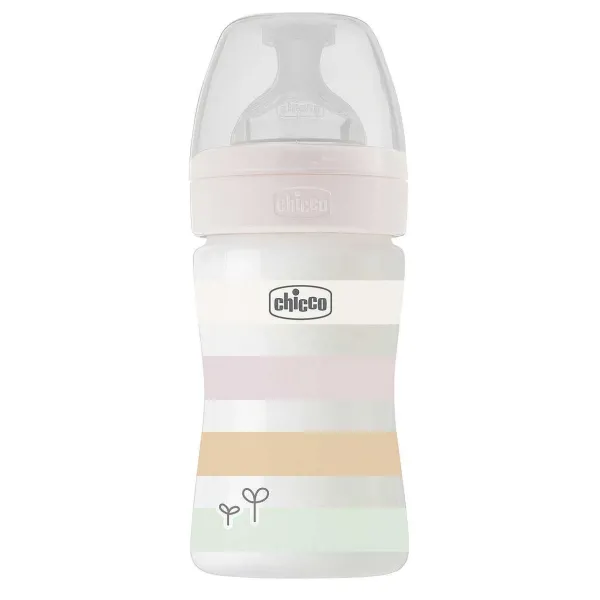 Biberon|Chicco Biberon Benessere 150Ml Flusso Lento In Plastica Bianco