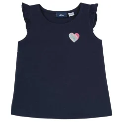 Canottiere|Chicco Canotta Tinta Unita Con Cuore Blu Scuro