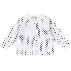 Cardigan|Chicco Cardigan Di Tricot A Pois Bianco