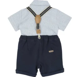Completi|Chicco Completo Camicia E Pantaloni Corti Con Bretelle