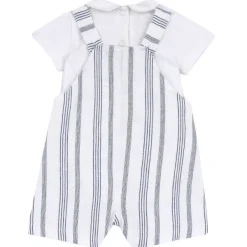 Completi|Chicco Completo Maglietta Con Salopette Corta A Righe