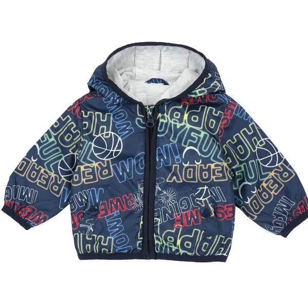 Giacche|Chicco Giubbino Antivento Con Cappuccio Blu Scuro
