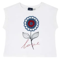 T-Shirt|Chicco Maglietta Con Fiore Crochet