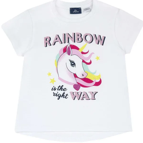 T-Shirt|Chicco Maglietta Manica Corta Unicorno Bianco