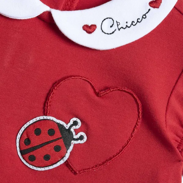 T-Shirt|Chicco Maglietta Rossa Con Ricamo E Applicazioni
