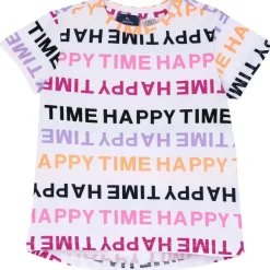 T-Shirt|Chicco Maglietta Stampa Fantasia Lettering Bianco E Rosa