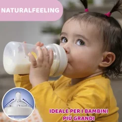 Biberon|Chicco Naturalfeeling Biberon 6M+ 330Ml Flusso Veloce Grigio