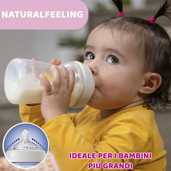 Biberon|Chicco Naturalfeeling Biberon 6M+ 330Ml Flusso Veloce Rosa