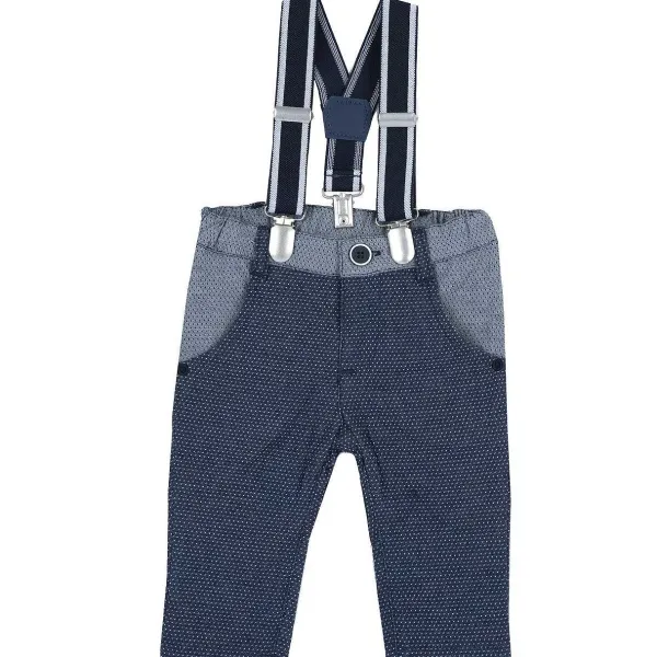 Pantaloni|Chicco Pantaloni Lunghi In Cotone Con Bretelle