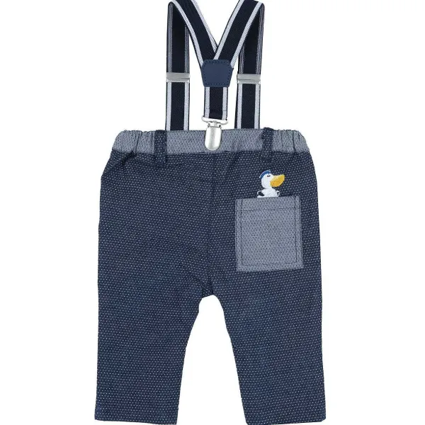 Pantaloni|Chicco Pantaloni Lunghi In Cotone Con Bretelle
