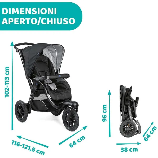 Passeggini|Chicco Passeggino Activ3 Jet Black