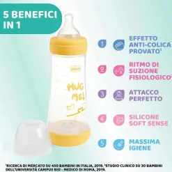Biberon|Chicco Perfect 5 Biberon 300 Ml - Flusso Veloce Giallo