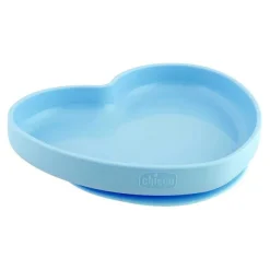 Piatti E Posate|Chicco Piatto Cuore In Silicone Con Ventosa Azzurro