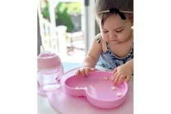 Piatti E Posate|Chicco Piatto Cuore In Silicone Con Ventosa Rosa
