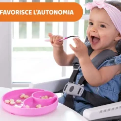 Piatti E Posate|Chicco Piatto In Silicone Con Ventosa Rosa