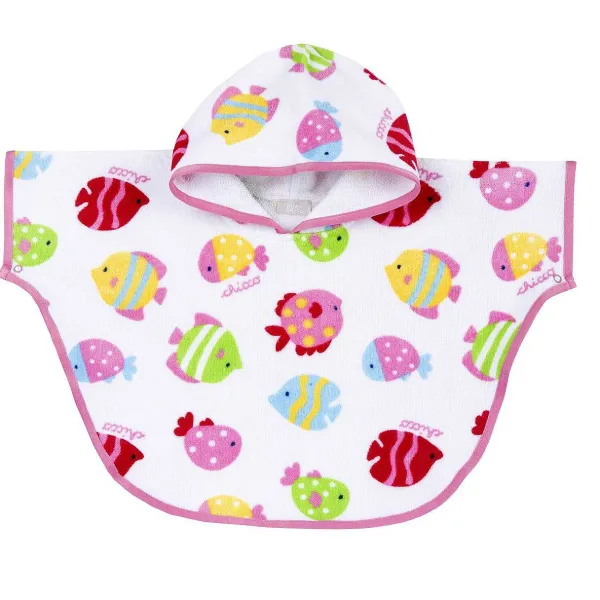 Teli Mare|Chicco Poncho Mare In Spugna Bianco