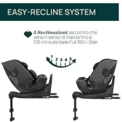 Seggiolini Auto Neonato|Chicco Seggiolino Auto Bi-Seat Air & Full 360 I-Size Base (40-150 Cm) Black Air