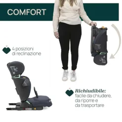 Seggiolini Auto Bimbi Grandi (Dai 3 Anni)|Chicco Seggiolino Auto Fold&Go (100-150 Cm)