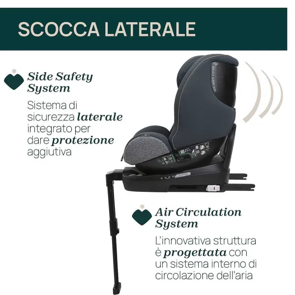 Seggiolini Auto Neonato|Chicco Seggiolino Auto Seat3Fit Air (40-125 Cm) Graphite Melange