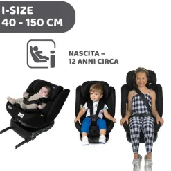 Seggiolini Auto Neonato|Chicco Seggiolino Auto Unico Evo (40-150 Cm) Black