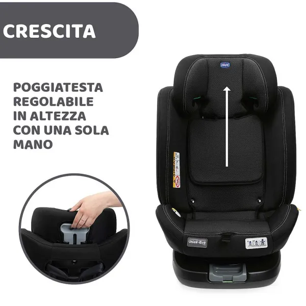 Seggiolini Auto Neonato|Chicco Seggiolino Auto Unico Evo (40-150 Cm) Black
