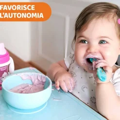 Piatti E Posate|Chicco Set Pappa Easy Start In Silicone Per Lo Svezzamento Azzurro