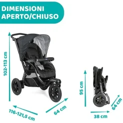 Trio E Sistemi Modulari|Chicco Trio Activ3 Con Kory Essential Jet Black