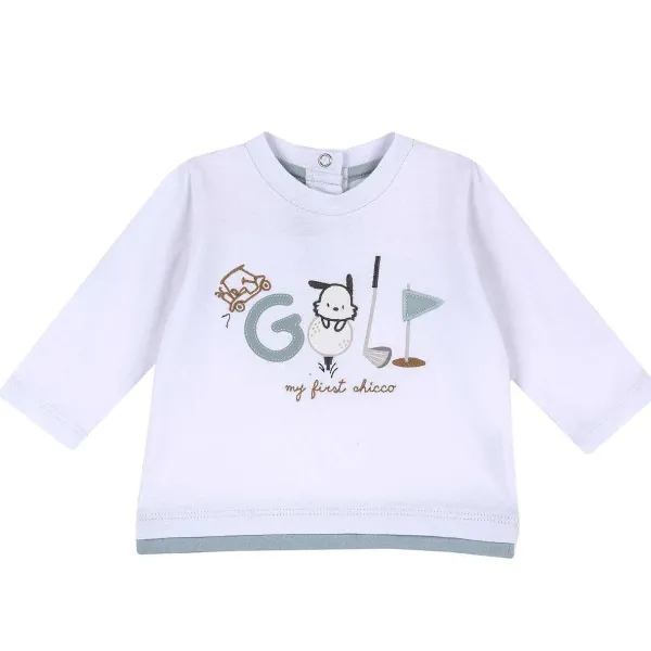 T-Shirt|Chicco T-Shirt Con Manica Lunga E Stampa Cagnolino