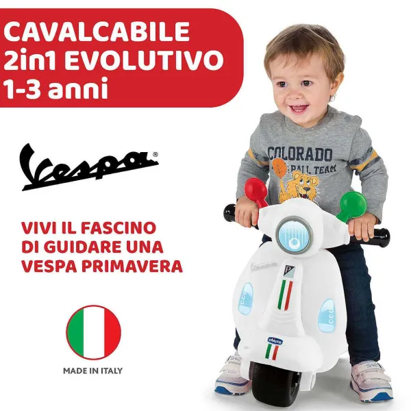 Cavalcabili|Chicco Vespa Primavera Italia Bianco
